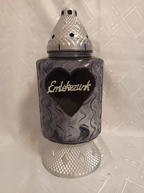 Üvegmécses emlékezünk felirattal grafit 35cm